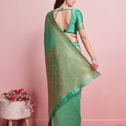 Shreyansh creation Woven Design Zari Banarasi Saree image 5