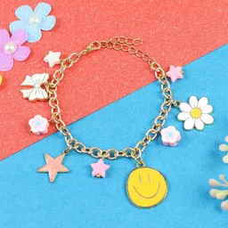 Asthetika Girls Smiley Face Beaded Charm Bracelet-image-59