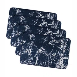 Aura 4-pcs Navy Blue & White Printed Anti-SkidDoormats-23