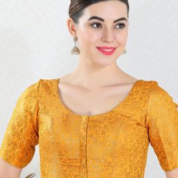 VAMAS - THE DESIGNER BLOUSESRound Neck Padded Saree Blouse-image-57
