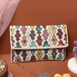 Anekaant Geometric Embellished Structured Sling Bag-picture-15