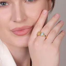 Dua Green Brass Finger Ring-42