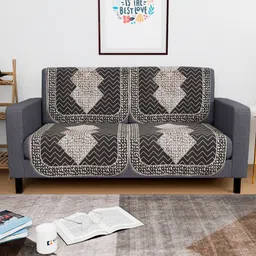 Myntra Elegant Homes Grey & Brown 4 Pieces Printed Shaneel 2 Seater Sofa Covers-image-60