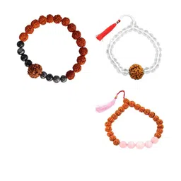 Divine souvenirs Unisex Set Of 3 Artificial Beaded Elasticated Bracelets-13