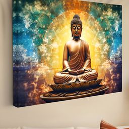 Myntra Elegant Homes Yellow & Blue 1 Piece Canvas Other Wall Paintings-image-96