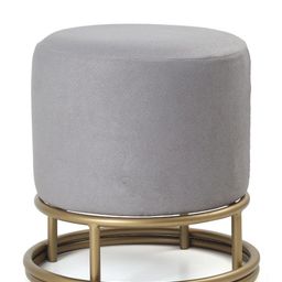 Blck Homes Grey & Gold Cylindrical Ottoman-image-35