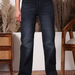 VBEAUTI Women Comfort Straight Fit High-Rise Light Fade Acid Wash Jeans-image-94