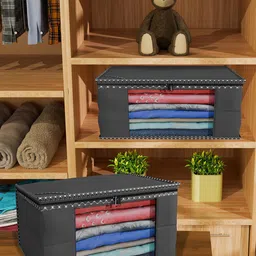 Kuber Industries Black & Pink  24 Pieces Checked Drawer Organiser-50