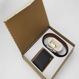 GIL Leather Belt And Wallet With Keychain Accessory Gift Set-image-1