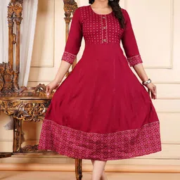 L.H HANDICRAFTS Print A-Line Midi Dress-image-91