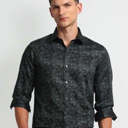 Arrow New York Men Spread Collar Abstract Printed Cotton Slim Fit Formal Shirt-image-39
