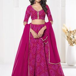 Warthy Ent Printed Semi-Stitched Lehenga & Unstitched Blouse With Dupatta-image-54