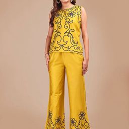 Tikhi Imli Embroidered Round Neck Tunic with Trousers Co-Ords-image-91