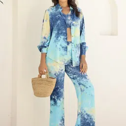 Flabae Lucia Tie & Dyed Long Sleeves Shirt With Top & Trouser-image-14