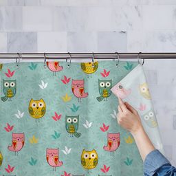 ArtzFolio Green & Brown Printed Waterproof Shower Curtain-image-59
