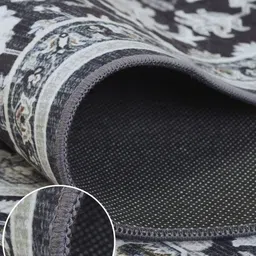 OBSESSIONS Charcoal-Black & Grey  Printed Rectangular Bedside Runners image 5