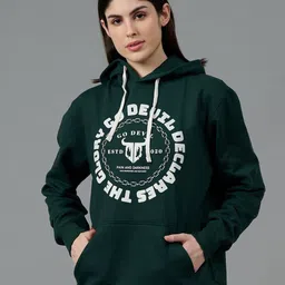 GO DEVIL Women Printed Hooded Sweatshirt-image-19