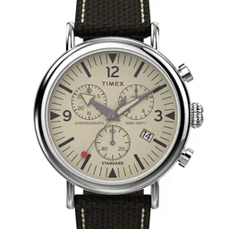 Timex Men Brass Dial & Leather Straps Analogue Chronograph Watch TW2V43800UJ-56