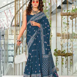 Pandadi Saree Floral Printed Block Print Sarees-picture-23