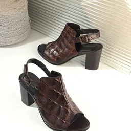 CARLO ROMANO Women Croco Printed Leather Heels-56