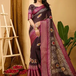 Mitera Ethnic Motifs Zari Art Silk Banarasi Saree-image-78