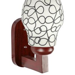 Somil Premium Designer Glass Wall / Night Lamp Elegant & Stylish Dcor Accent for Modern Interiors, color- Black, White, Size:- 19 X 27 X 29 CM-image-96