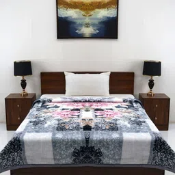 Signature Black & White Floral Heavy Winter 550 GSM Single Bed Blanket-image-21