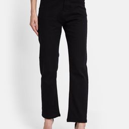 METTLE Women Straight Fit Light Fade Mid-Rise Stretchable Jeans-image-24