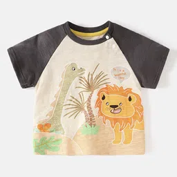 LULU & SKY Kids Humour and Comic Printed Embellished Regular Fit T-shirt-9