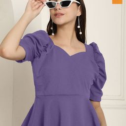Tromko Women Pack Of 2 Puff Sleeve Peplum Top-picture-49