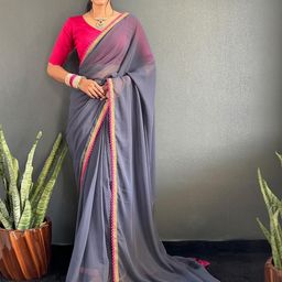KALINI Solid Georgette Ready To Wear Saree-image-69