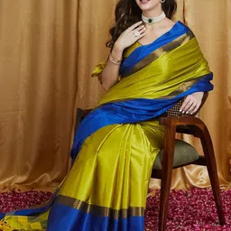 KAVINDI Silk Cotton Banarasi Saree-image-70