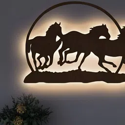 DEKORSTATION Brown Wood Contemporary Abstract Shaped Shaped Wall Lamp-16