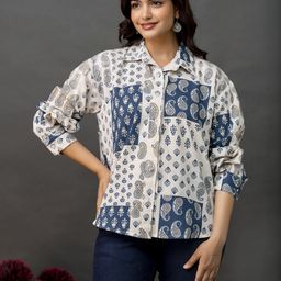 SZN Women Paisley Print Cotton Shirt Style Top-picture-49