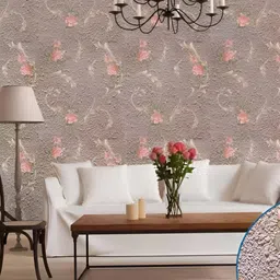 Asian royal Brown & Pink Printed Self Adhesive Wall Sticker-image-56