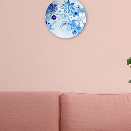 THE QUIRKY HOME White & Blue Floral Printed Ceramic Premium Decorative Wall Decor-image-84