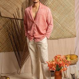 Weavers Stores Men Floral Relaxed Straight Leg Straight Fit Pleated Trousers-image-19