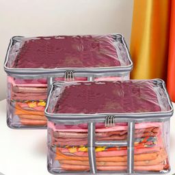 Kuber Industries Grey Set of 2 Regular Multi-Utility Organisers-51
