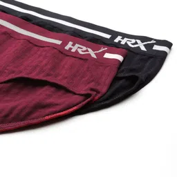 HRX by Hrithik Roshan Set of 2 Assorted Anti Microbial Mid-Rise Seamless Briefs image 5