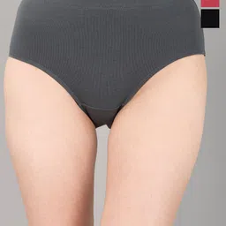 Soie Pack Of 3 Women High Rise  Full Coverage Hipster Briefs-image-6