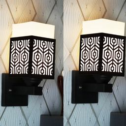 Gojeeva Brown Wood Square Wall Lamps-picture-34