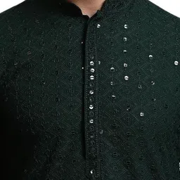 Atly Men Embroidered Regular Sequinned Kurta with Pyjamas image 4