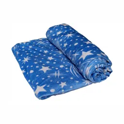Changers Blue & White AC Room 300 GSM Double Bed Blanket-picture-0