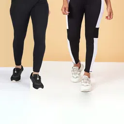 KRONMENINEN Pack Of 2 Striped 4Way Stretchable Skinny Fit Rapid Dry Ankle Length Tights-image-67