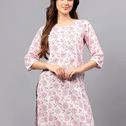 ZARISTAA Paisley Printed Pure Cotton Straight Kurta-picture-2