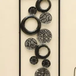 vedas W-Alka Black & White Textured Rectangular Abstract Wall Hanging-8