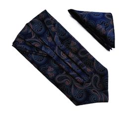 VOICI Mens Paisley Ascot Tie & Pocket Square Combo-image-56