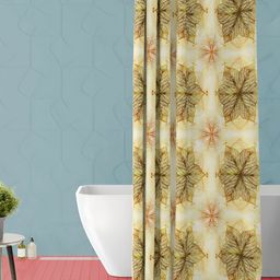ArtzFolio Yellow & Brown Printed Waterproof Shower Curtains-image-66