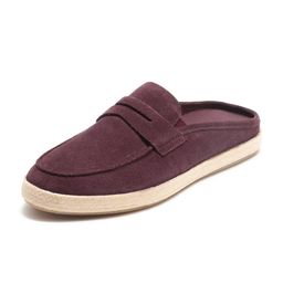 RARE RABBIT Men Diago Bordo Dark Round Toe Mules-image-25