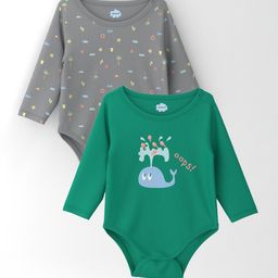 Nauti Nati Girls Pack Of 2 Cotton Printed Bodysuit-17